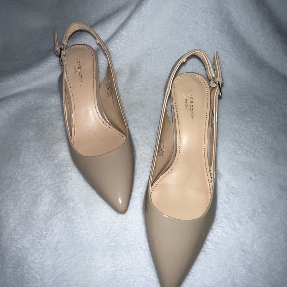 Liz Claiborne Tan Slingback Heels